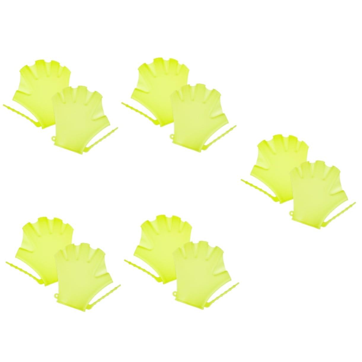 Sosoport 10pcs Swim Gloves for Water Resistance Training Hand Covers for Upper Body Workout Unisex Diving Auxiliary Mittens for Beginners Fluorescent