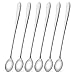 Snamonkia Tea Spoons Long Handle Stainless Steel Set of 6, 8.7 Inches, Bar Stirring Mixing Weighted Metal Spoons for Coffee, Iced-tea, Sundae