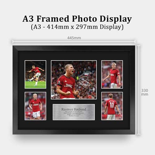 HWC Trading FR A3 Rasmus Hojlund Printed Memorabilia Signed Autograph Photograph Display for Football Fans and Supporters - A3 Framed - Image 2