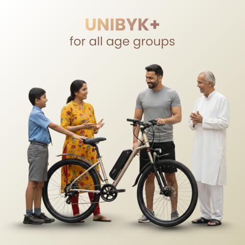 Image of HORNBACK UniByk+ Electric Cycle 27.5 Inch | Easy Access Frame E-Bike | 75 Km Pedal Assist Range | Front Lockout Suspension | LCD Display with USB Charging | Unisex Adult Cycle | Deep Forest Green