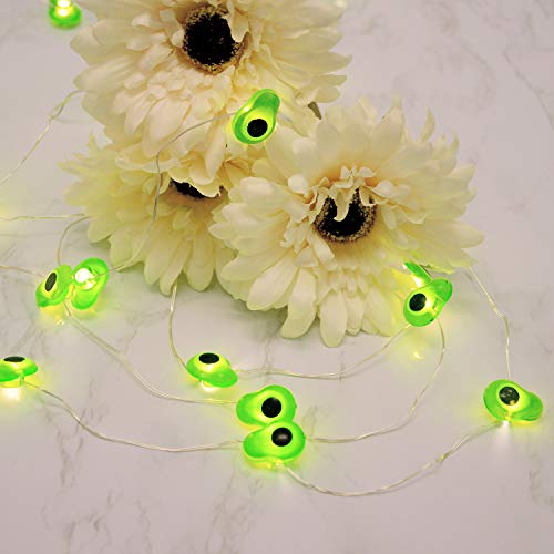 LED Wire Lights, LED String Lights, Battery Operated String Lights with 36 Avocado Shaped Warm LEDs for Party, Bedroom, Kitchen, Patio, Deck and more, 12 Feet Long