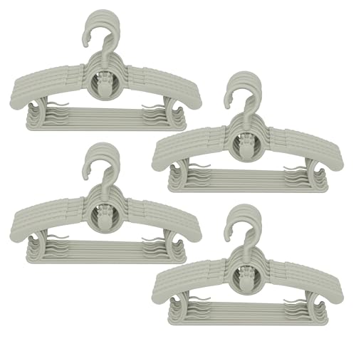 Image of LIYUXIDONG Baby Hangers 20 pcs, 360° Swivel Hook, Adjustable Kids Hangers According to Clothing Size, Suitable for Babies and Children (Gray)