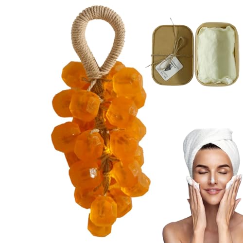 Inalsion Sapone d'uva, Sapone d'uva su una corda, Fatto a mano di colza Mazzo di colza Oap, Bagno di processo a freddo oap, Cristallo a forma di colza Su Corda, Decorativo per Lavarsi Le Mani e Bagno