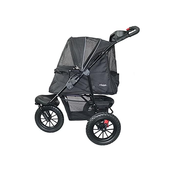 Buy PETIQUE Chinook Black Luxury Dog Stroller OneHand Fold 12