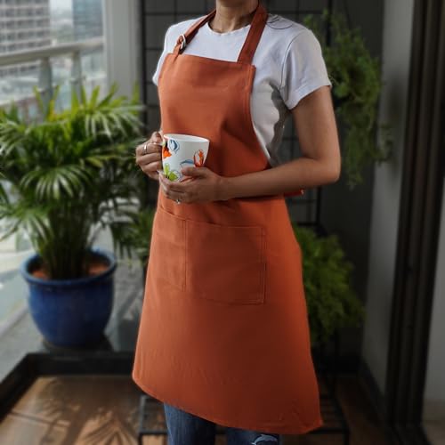 Image of Personalized Custom Apron - 100% Cotton, Adjustable Neck strap, Large Pocket - Unisex Apron for Men & Women - Cooking, Baking, BBQ, Customizable
