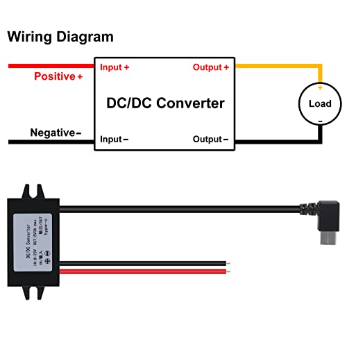 2pcs DC 12V to 5V USB C Buck Converter 3A 15W Type-C Right Angle Step-Down Converter Voltage Regulator Car Power Converter Adapter Waterproof4