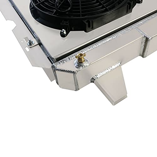 Coolingsnow Aluminum Radiator For 1985-1997 Ford F150 F250 F350 Bronco/88-97 Ford F53 V8 Engine(4 Row Radiator Shroud Fan Relay Kits) #TOP5