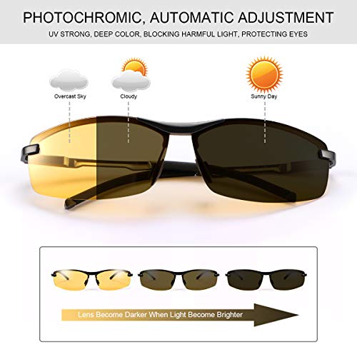 YIMI Men's photochromic lenses Polarized Driving Sunglasses transition safety Eyewear Day and Night Vision Glasses For Women2