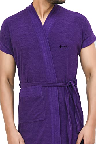 Image of Terry Bath robe For Men Fit Upto 42 inches Purple