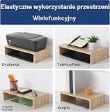 FITUEYES Drewniany wzmacniacz ekranu, uchwyt na laptopa, PC, telewizor, do biura domowego, 42,5 x 23,5 x 10 cm, kolor dąb