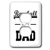 3dRose Stamp City - typography - Baseball Dad with baseball clipart. Black letters on white...