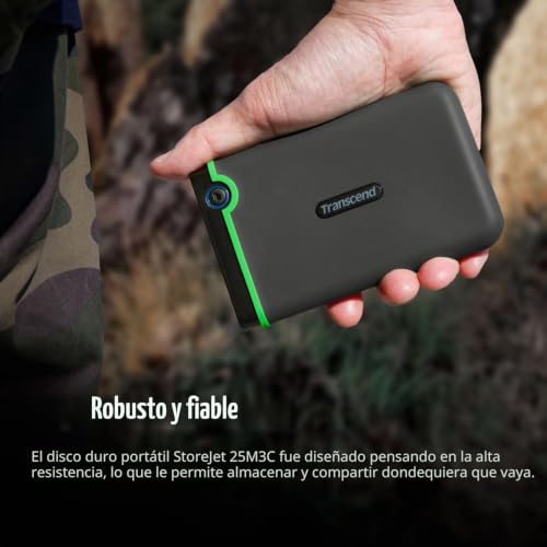 Disco duro portátil 2TB anti-golpes Transcend StoreJet 25M3C 4
