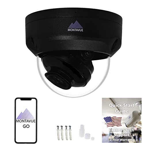 Montavue 4Mp 2K Smart Vandal Dome Poe Security Camera With Indoor/Outdoor Rating, Built-In Mic And People/Vehicle Detection (Black) #TOP18
