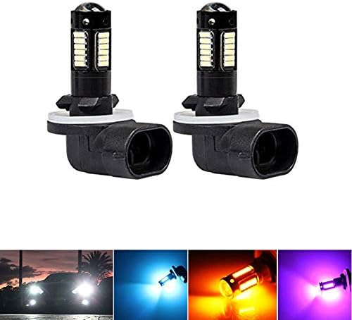 2pcs High Power H27 881/H27 880 LED Replacement Bulbs Car Fog Lights Daytime Running Lights DRL Lamps 12V White Amber Ice Blue Fog light (Emitting Color : H27 881, Socket Type : White)
