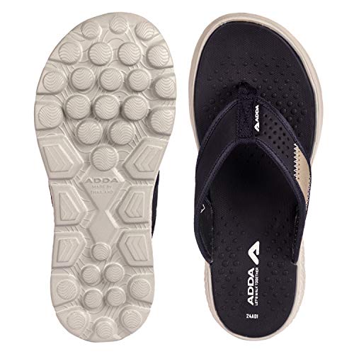 Image of Adda Men's I-CLOUD-3 Black, Navy, Grey Open-back Slipper - 10
