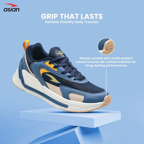 Image of ASIAN Powerkick-21 Men's Sporty Sneakers | Stylish Sports Shoes with Comfort for Boys | Lightweight Sole & Durable Grip, Perfect for Casual, Gym, Walking