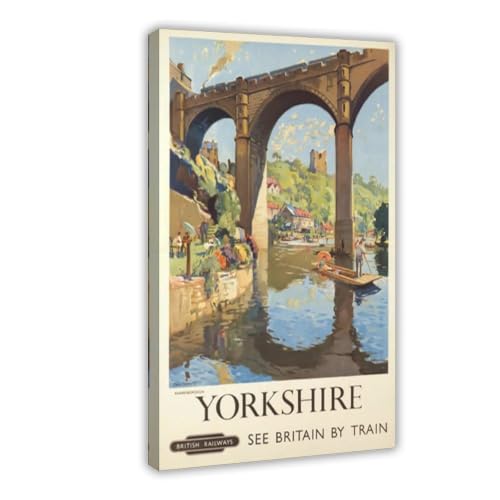 Affiche Yorkshire Vintage d'Angleterre, Décoration Murale Salon et Bureau 40x61 cm