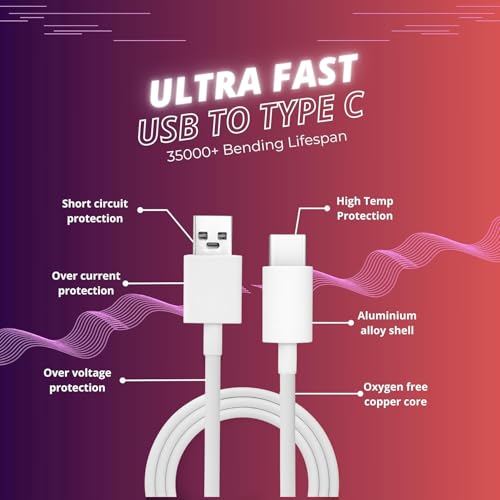 Image of Vivo 80W Original Flash Type C Charger Cable for Vivo V40 /V30 /V29 /V27 /V25 /V23e /V23 pro /V21 5G /Y200 /Iqoo 12 /Z9x /Neo 9 pro /Neo 7 pro /Z7 /Z7S /Z6 Lite /11 /Z6 44W /T1 /T2 /T3 /T3x, Support 44W /66W Also White
