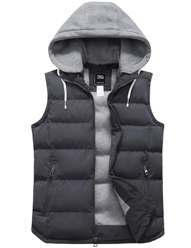 Image of ZSHOW Men's Puffer Vest Removable Hooded Vest Outdoor Winter Vest