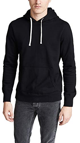 Reigning Champ Men's Mid Weight Terry Pullover Hoodie, Black, L #TOP1