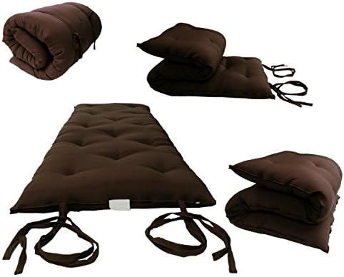 D&D Futon Furniture Traditional Japanese Floor Futon Mattresses, Foldable Cushion Mats, Yoga, Meditaion Single Size 3" Thick X 27" Wide X 80" Long (Brown)