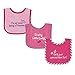 Luvable Friends Unisex Baby Cotton Terry Drooler Bibs with PEVA Back, Pretty, One Size