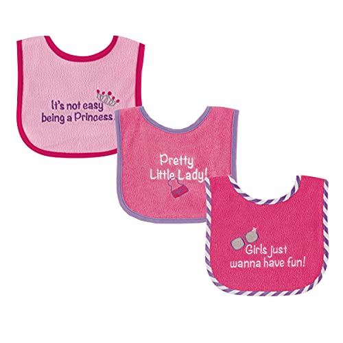 Image of Luvable Friends Baby Cotton Terry Drooler Bibs with PEVA Back, Transportation, One Size
