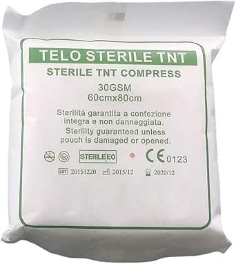 10 teli sterili tnt per abrasioni 60x80 per reintegro cassetta pronto soccorso