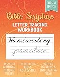Bible Verse Cursive Handwriting Practice Book - Inspirational Short Scripture Verses to Read, Memorize, Trace and Write: 8.5x11 Cursive Letter Tracing Workbook for Adults Beginners & Kids