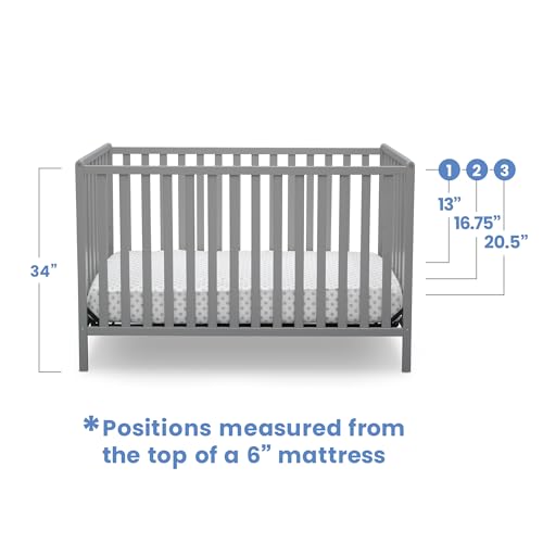 Delta Children Heartland 4-in-1 Convertible Crib - Greenguard Gold Certified, Grey by Delta Children - Image 5