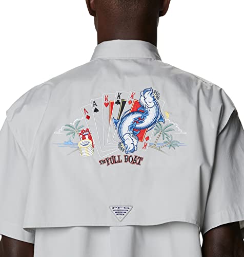 Columbia Men's Bonehead Icon Short Sleeve Shirt, Cool Grey/Full Boat Graphic, X-Large #TOP3