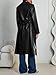 Trendy Queen Womens Black Long Faux Leather Jackets Trench Coat Fall Blazer 2025 Going Out Outfits Clothes Sexy Oversized Waterproof M