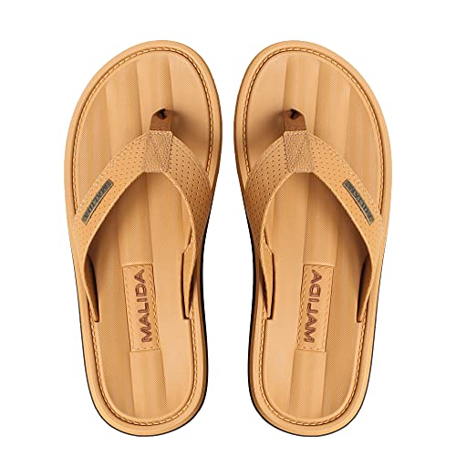 Image of MALIDA Mens Flip Flops Non-Slip Bathroom Shower Shoes Waterproof Cushion foam Indoor and Outdoor Thong Sandals