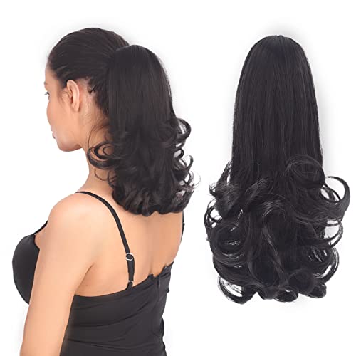 Lvluohao Ponytail Extension Claw Clip 12 Inch Long Straight Natural Loose Fake Ponytails Extensions Hairpieces Synthetic Hair Wig For Women Hair Piece (Dark Brown) #TOP1