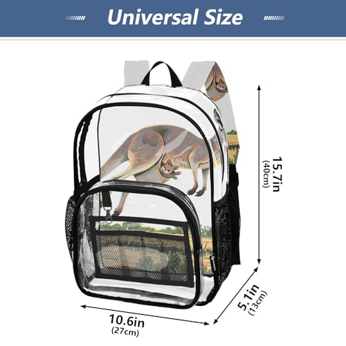 Australian Kangaroo Baby Backpack For School Clear Clear Book Bags For Adults Transparent Heavy Duty Bags4