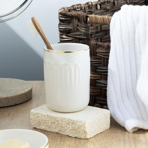 Set accessoires salle de bain 3 pcs céramique blanc Lunaicorn