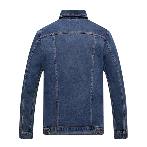 Image of voeeron Denim Jacket Men Durable Comfortable and High Performance Jean Jacket Men