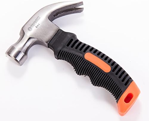 TopBuilt 8 Ounce Stubby Curve Claw Hammer with Fiberglass Handle 50101