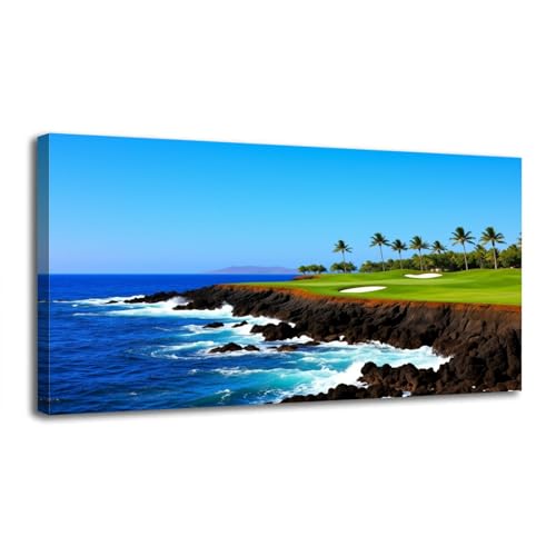 Oceanfront Golf Canvas Wall Art Maui 30