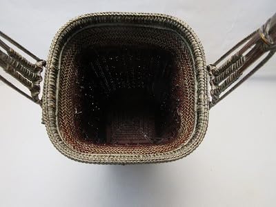 華道具 宝山作 唐物写 手持ち 竹花籠 刻印 竹おとし付 紙箱 2025