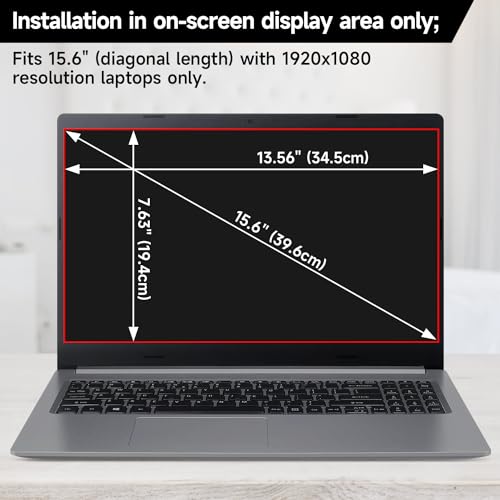 15.6 Inch 1920x1080 Laptop Privacy Screen Filter, Anti Blue Light Glare & Anti Scratch Computer Privacy Shield for 15.6\" with 16:9 Aspect Ratio Laptop - Thumbnail 6