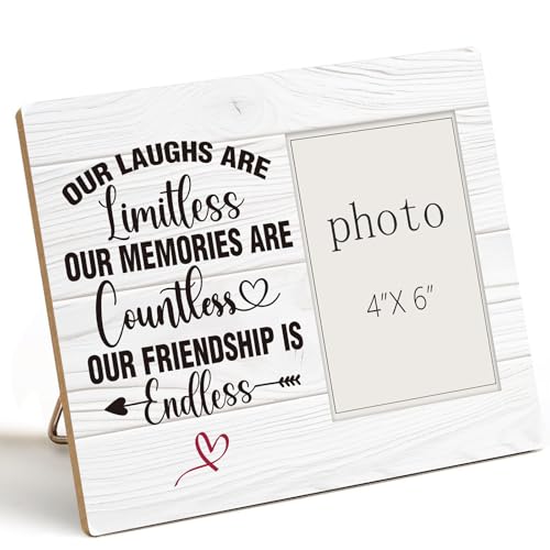 Friendship Gifts for Women Best Friend Photo Frame - Our Laughs Are Limitless, Our Memories Are...