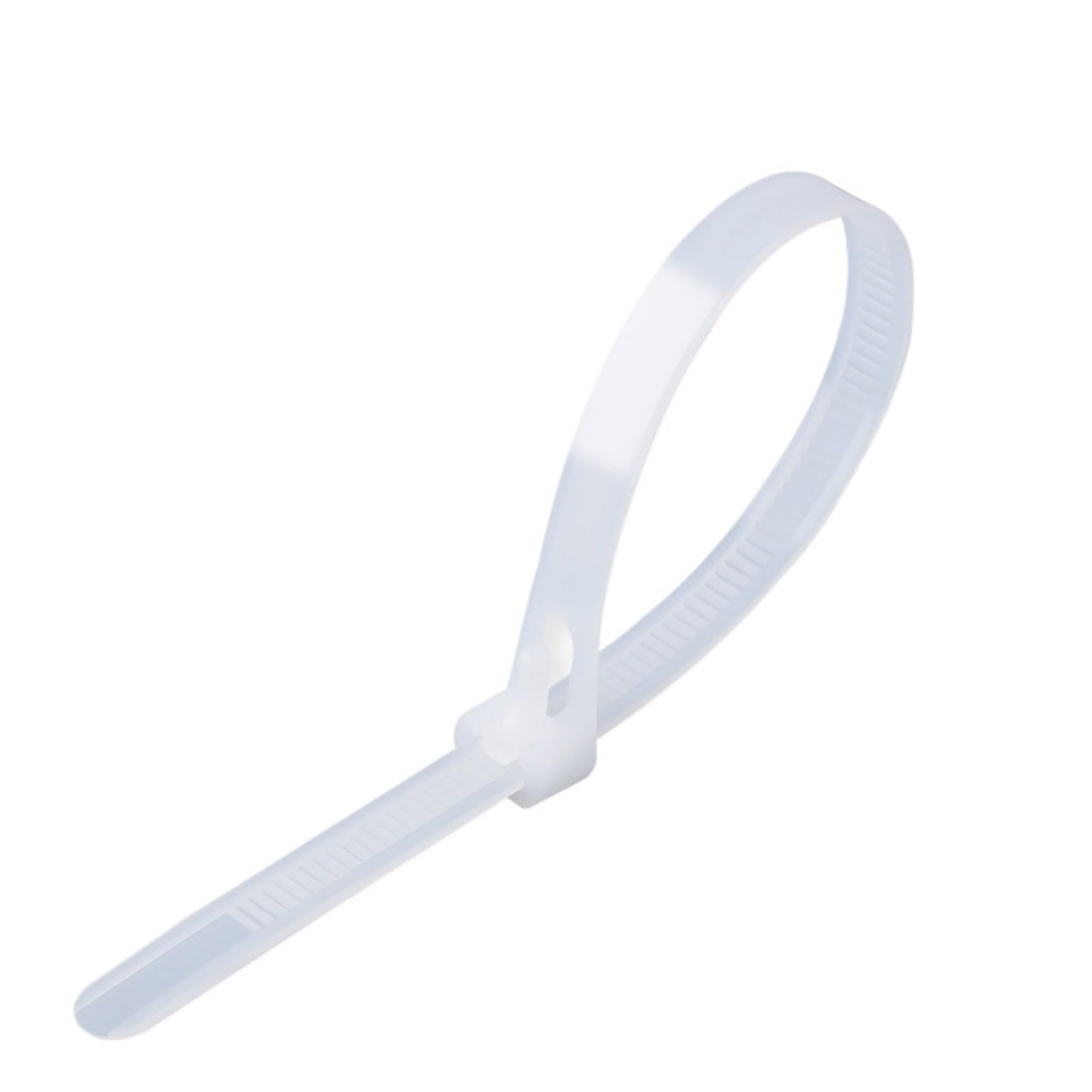20 stücke Kunststoff Wiederverwendbare Kabelbinder Lösbare Nylon Einstellen Lose Recycle Abnehmbare Bündel(White,8x450mm)
