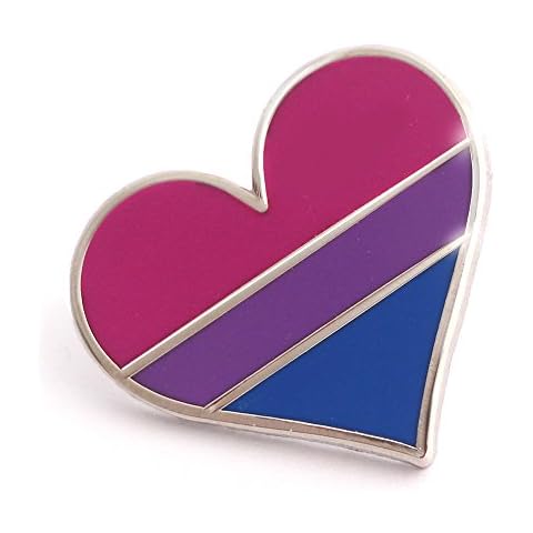 Bisexual Pride Pin Bi Flag Enamel Lapel Heart Gay Pin Brooch Cover