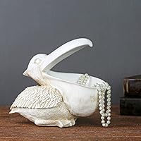 Decoratieve woonaccessoires, Pelikaan Hars Standbeeld Ambachten for Home Decor Grote Mond Vogel Sculptuur Beeldje Creatieve Sleutelhouder Opbergdoos (Kleur: B) (Color : A