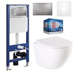 sanicomfort – sanicomfort Wand WC-Set Aliki + Vorwandelement inkl. runder 