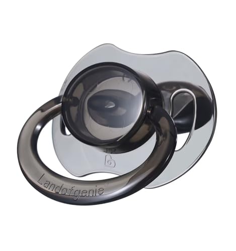 Image of Landofgenie Large Shield Adult Size Pacifiers Bone Shape Transparent Design Pacifier Black