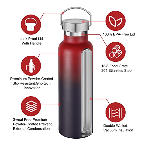 Neihepal 20 Oz Insulated Water Bottles Bulk 8 Pack,Stainless Steel Double Wall Sport Bottle With Lid Of Handle,Metal Reusable Thermoses Flask For School,Cyclists,Hikers,Gift (Assorted,Set Of 8) #TOP2