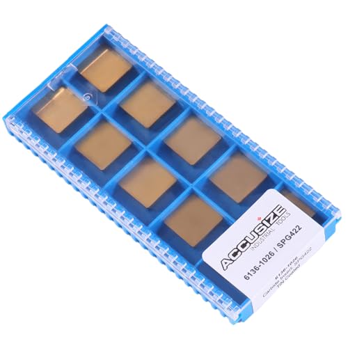 Accusize Industrial Tools SPG422 Carbide Inserts TiN Coated 10 Pc Set, 2136-1026x10