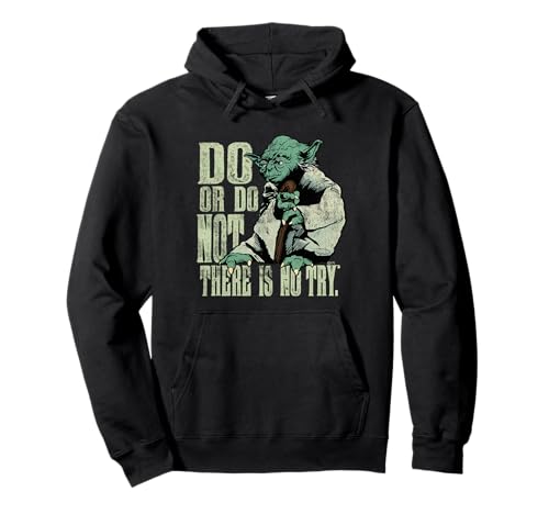 Image of Star Wars Yoda Do or Do Not There is No Try Vintage Style Pullover Hoodie